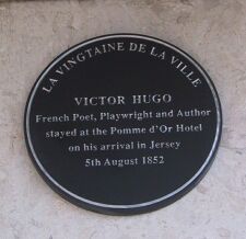 Victor Hugo Plaque on the Pomme D'Or Hotel